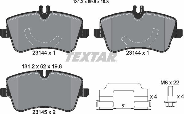 23144 TEXTAR  BRAKE PADS FRONT