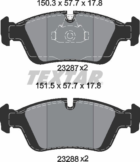 23287 TEXTAR  BRAKE PADS FRONT