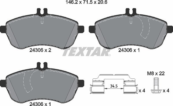 24306 TEXTAR BRAKE PADS FRONT