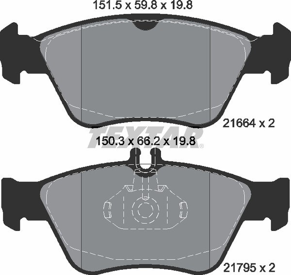 21664 TEXTAR BRAKE PADS FRONT