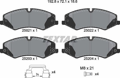 25022 TEXTAR BRAKE PADS FRONT