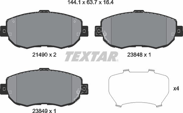 AT619 ATE  BRAKE PADS FRONT 13.0464-2165.2