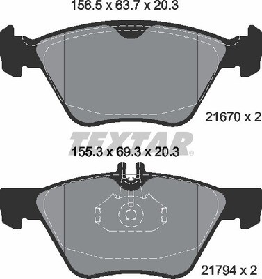 21670 TEXTAR BRAKE PADS FRONT