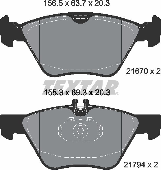 21670 TEXTAR BRAKE PADS FRONT