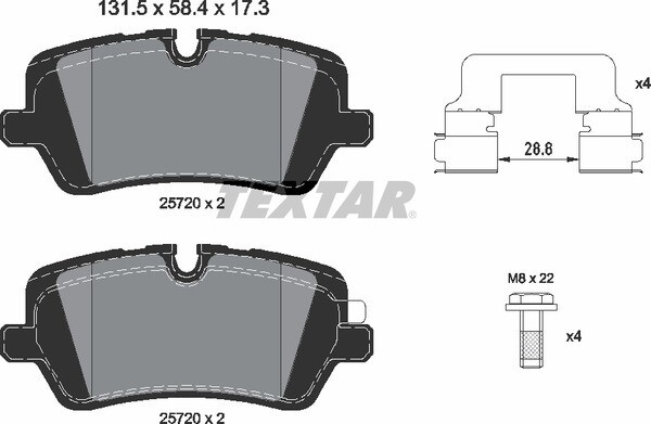 25720 TEXTAR BRAKE PADS REAR