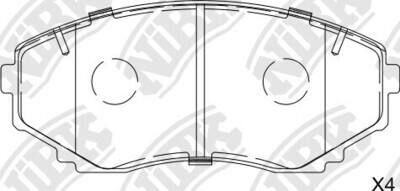 D1258 ODON  BRAKE PADS FRONT