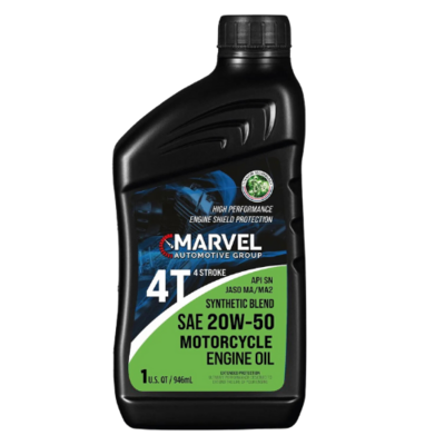 MARVEL SAE 20W-50 MOTORCYCLE 4T SYNTHETIC BLEND MOTOR OIL 1 U.S. QT / 946 mL