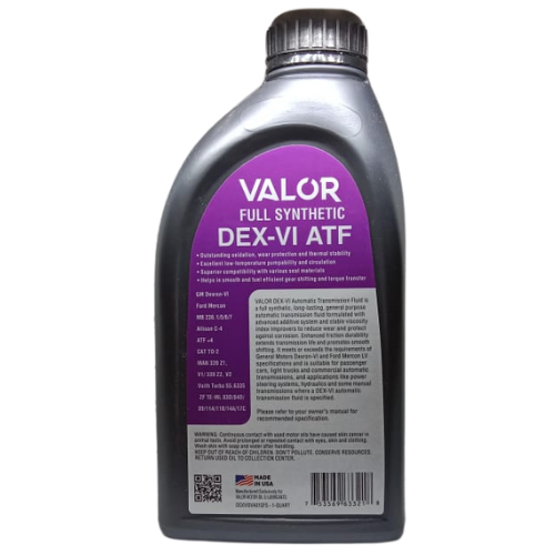 VAL-DVI-1 VALOR DEX-VI TRANSMISSION FLUID - FULL SYNTHETIC 1 U.S. QT / 946 mL