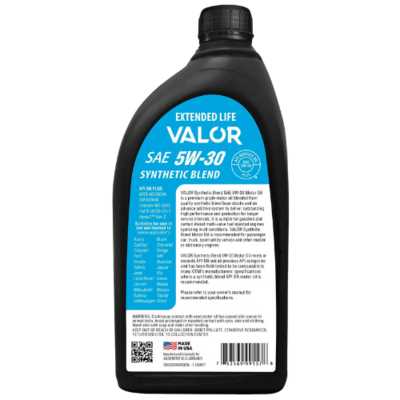 VAL-5W30-1 VALOR 5W-30 SYNTHETIC SN+ 1 U.S. QZ/ 946mL