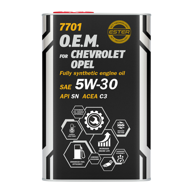 7701 MANNOL SAE 5W-30 F.SYNT. SN OEM CHEVROLET/OPEL Metal 1L