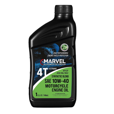 MARVEL SAE 10W-40 MOTORCYCLE 4T SYNTHETIC BLEND MOTOR OIL 1 U.S. QT / 946 mL