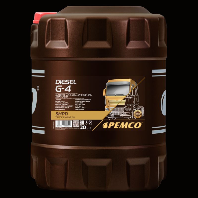 PM0704-20 PEMCO DIESEL G-4 CI-4 SHPD 15W-40 20L