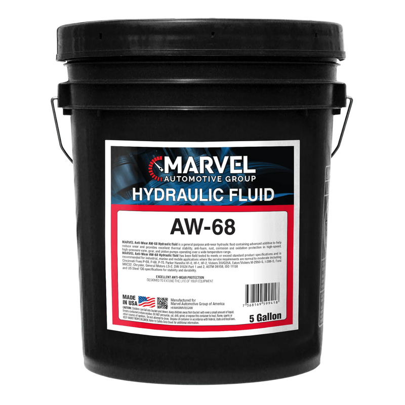 MARVEL HYDRAULIC FLUID AW-68  5 US GALLONS/ 19 LITERS