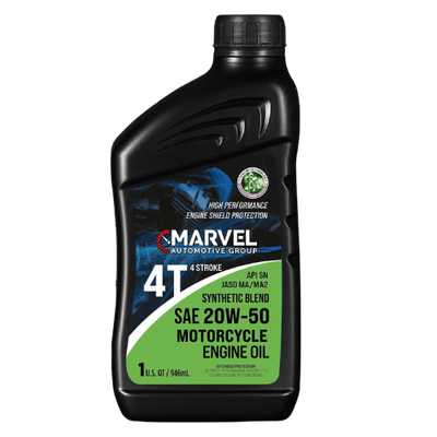 MARVEL SAE 20W-50 MOTORCYCLE 4T SYNTHETIC BLEND MOTOR OIL 1 U.S. QT / 946 mL