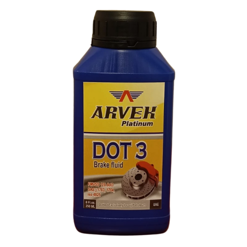 AR-DOT3B ARVEK BRAKE FLUID DOT3 BLUE 250ML (BLACK CAP)