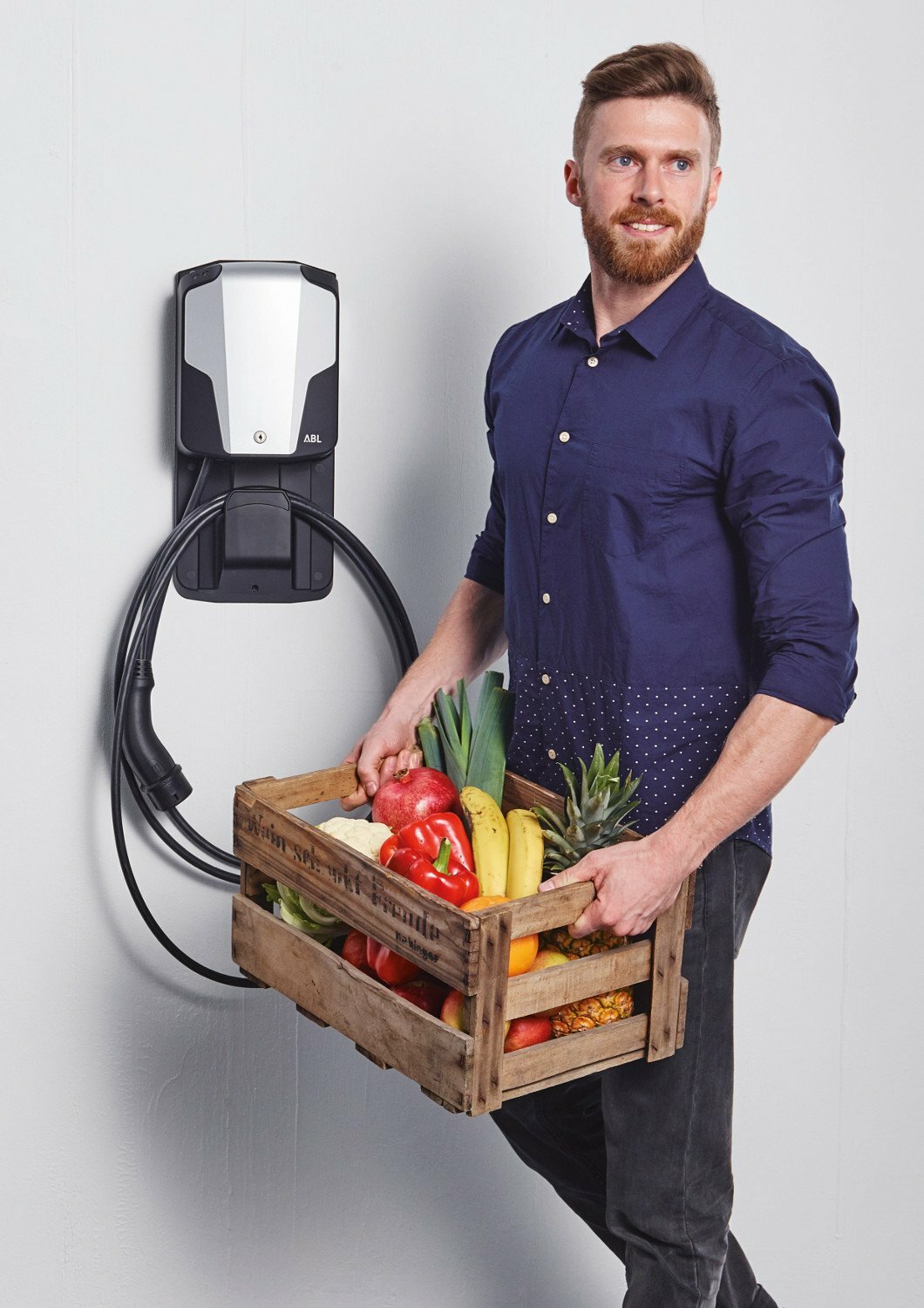 Montageplatte / Bracket mit Schlüsselschalter für eMH1 Wallbox