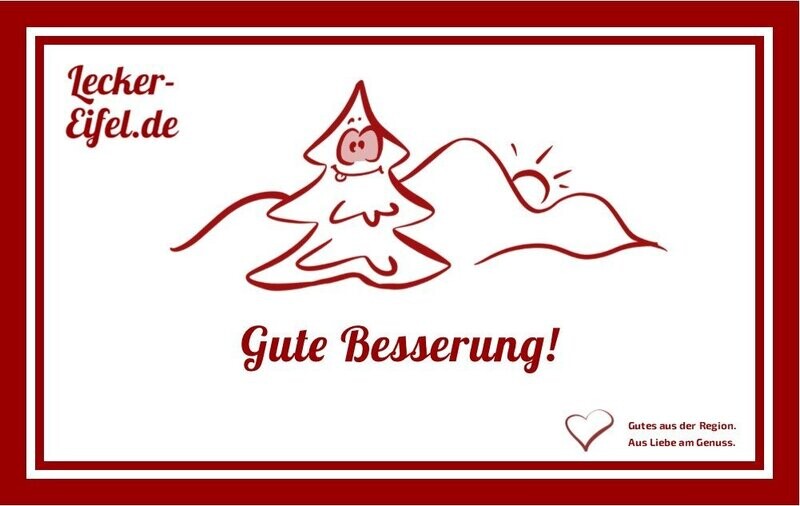 Etikett von der Gute Besserung Geschenkbox