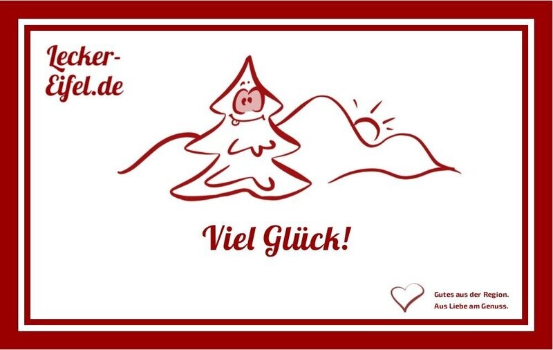Etikett von der Viel Glück Geschenkbox