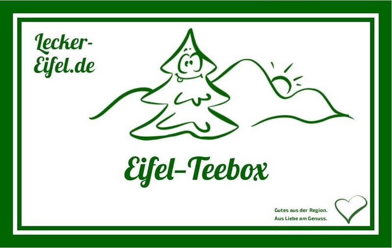 Etikett der Eifel-Teegeschenkbox