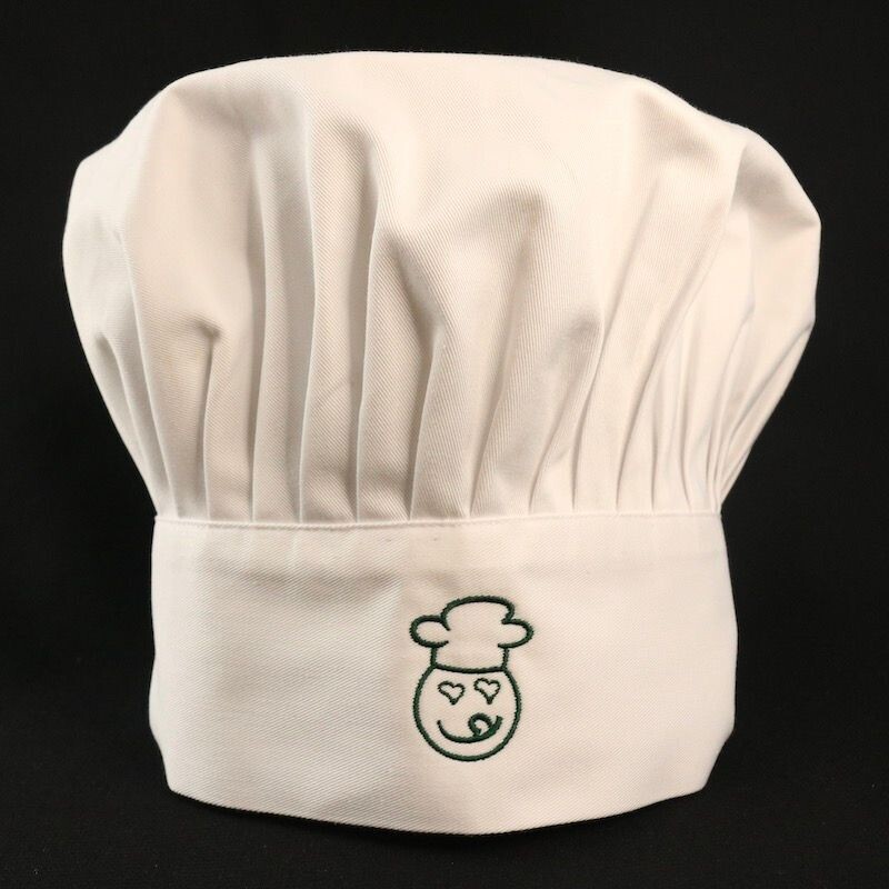 Kochmütze weiße Kochmütze mit gesticktem Lecker-Eifel Logo