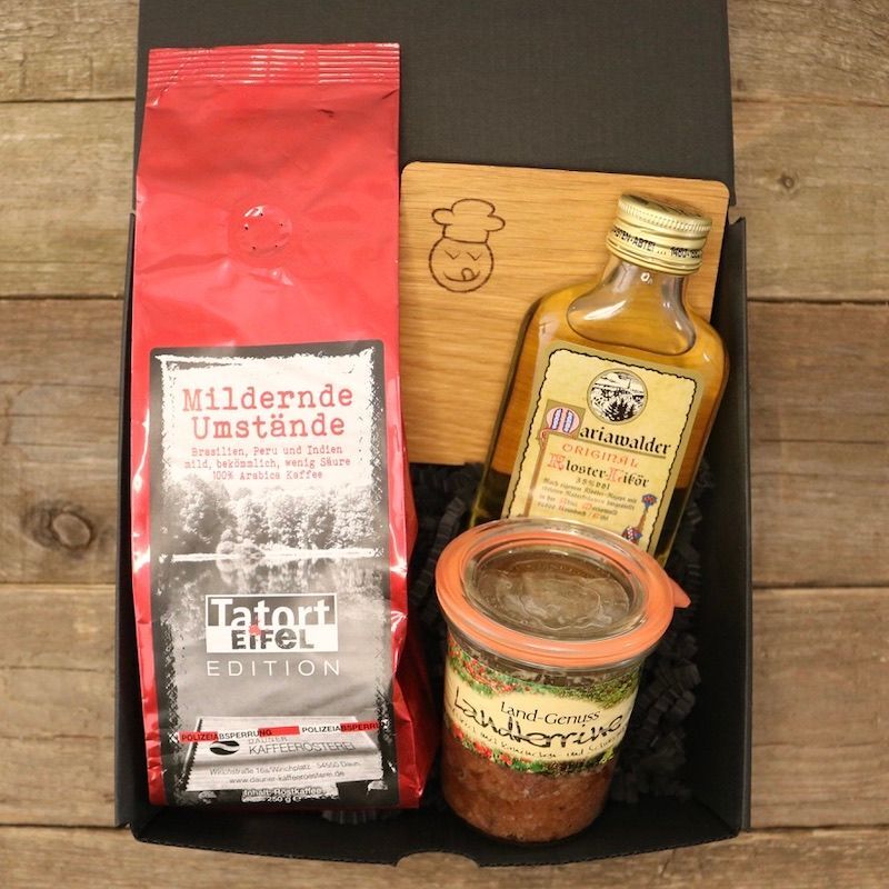 Etikett mit der Aufschrift die kleine Lecker-Eifel Geschenkbox