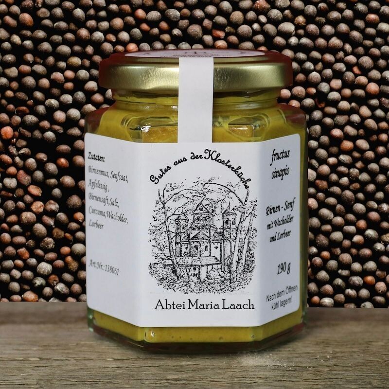 Birnensenf mit Wacholder und Lorbeer Birnensenf mit Wacholder und Lorbeer aus Maria Laach 190g
