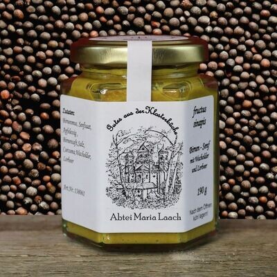 Birnensenf mit Wacholder und Lorbeer Birnensenf mit Wacholder und Lorbeer aus Maria Laach 190g
