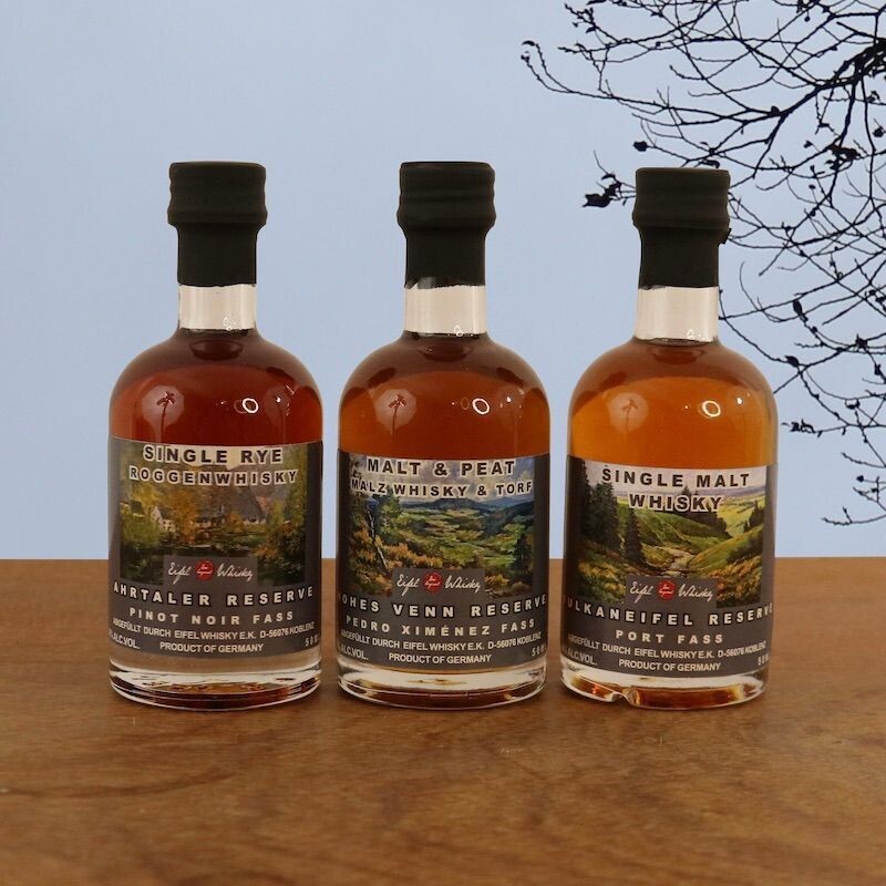 Probierbox Reserve Miniaturen Eifel Whisky Probierbox Reserve Miniaturen 3 verschieden