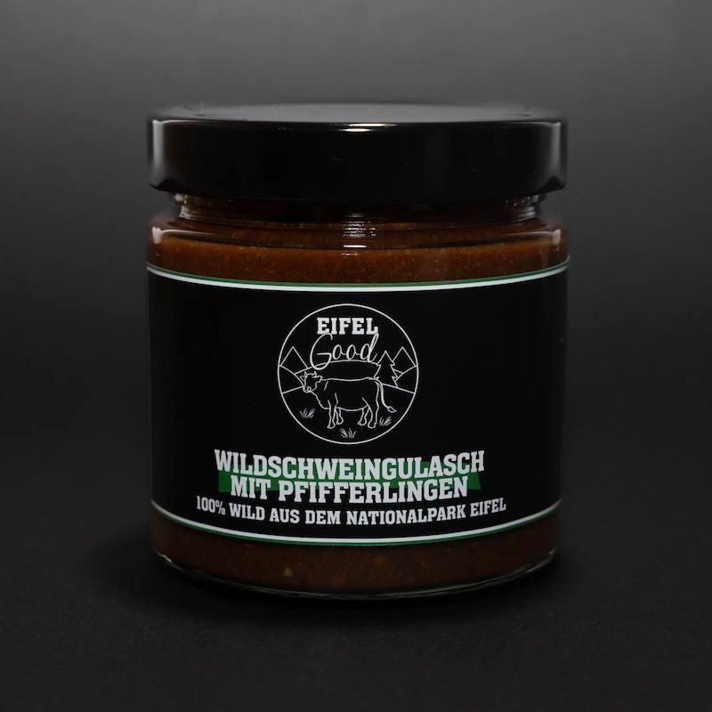 Wildschweingulasch mit Pfifferlingen