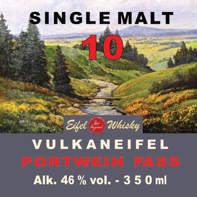 Eifel Whisky Single Malt Vulkaneifel Portwein Fass 10 Jahre 0,35l