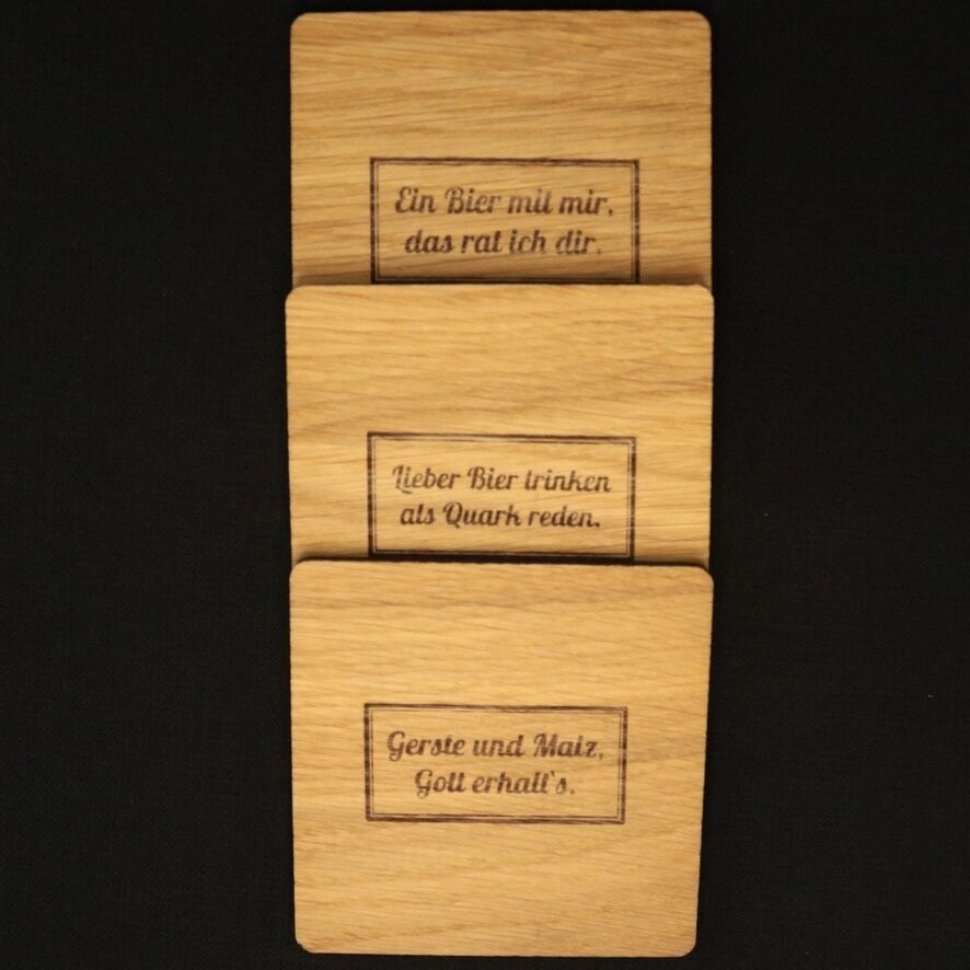 Untersetzer mit Biersprüchen (3 Stück)