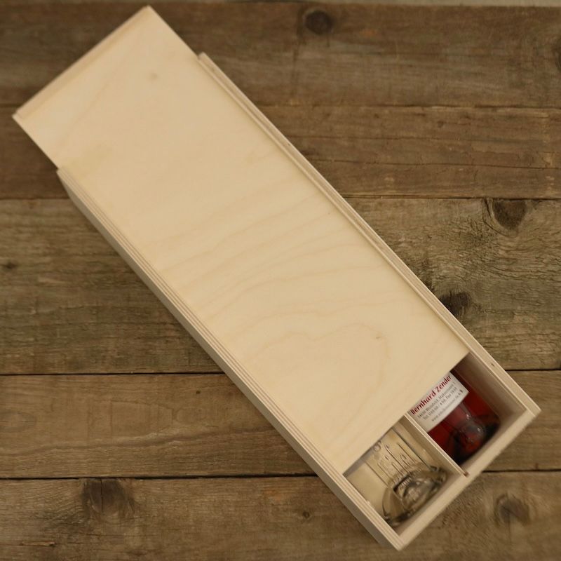 Schnaps-Geschenkbox 2 Flaschen Birkenholz