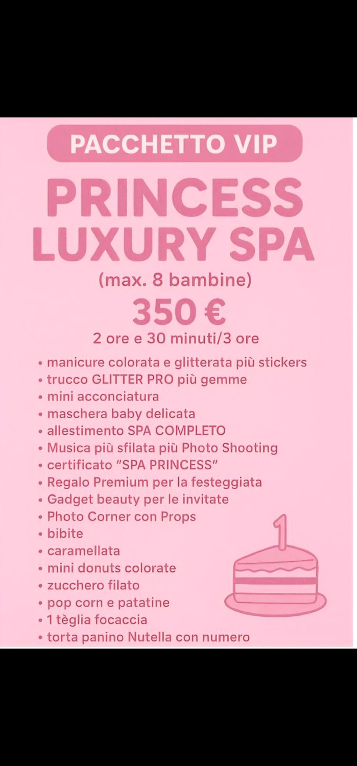 PACCHETTO VIP "PRINCESS LUXURY" – "L'Evento da Sogno