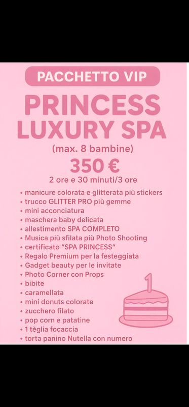 PACCHETTO VIP "PRINCESS LUXURY" – "L'Evento da Sogno