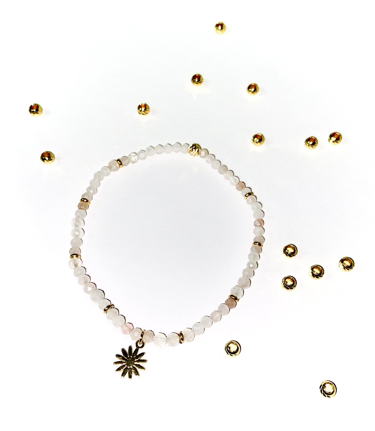 Bracelet pendentif Quartz rose