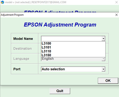 Resetter Adjustment Program for Epson L3100 L3101 L3110 L3150 Waste pad counter reset