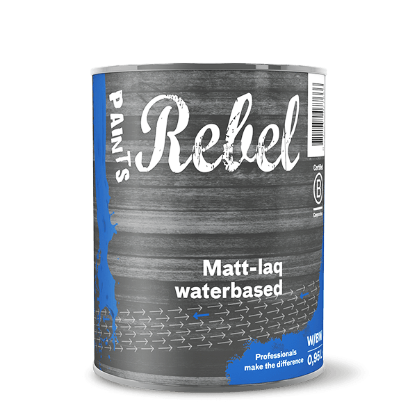 Rebel Paints Matt-laq WB ( Mat lakverf  voor hout binnen)
