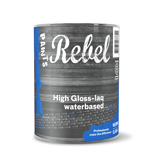 Rebel  Paints High Gloss-laq WB ( Hoogglans lakverf voor hout binnen )