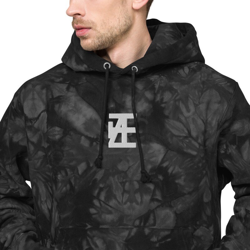 Unisex Champion tie-dye hoodie - Vit Logga