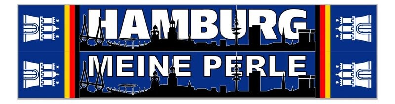 Seidenschal Seidenschal " Hamburg meine Perle blau"
