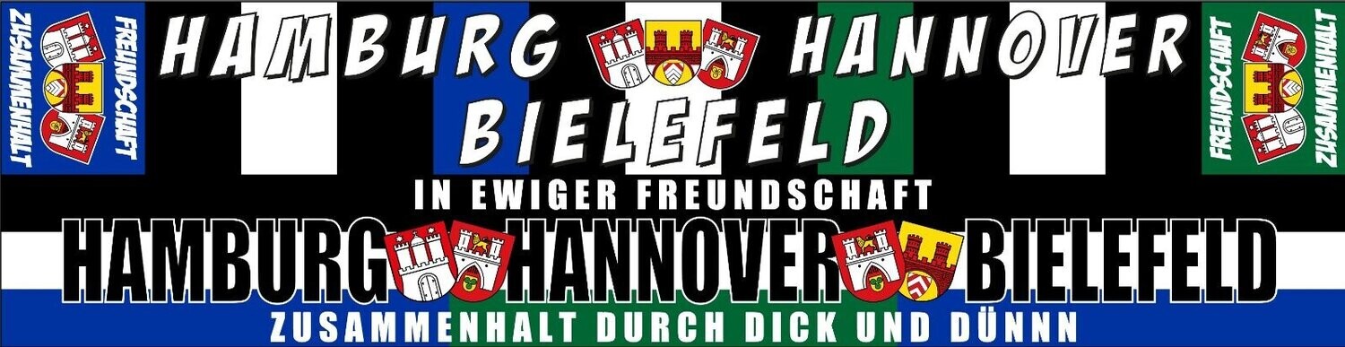 "Hamburg-Hannover-Bielefeld" Freundschftsschal Jaquard