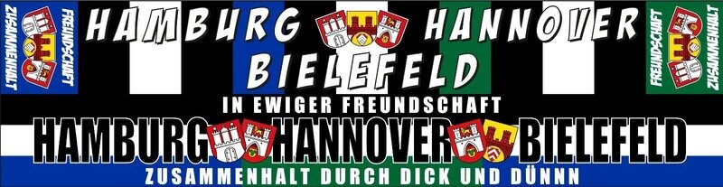 "Hamburg-Hannover-Bielefeld" Freundschftsschal Jaquard
