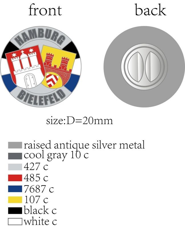 "Hamburg-Bielefeld" Freundschaftspin  2cm Durchmesser