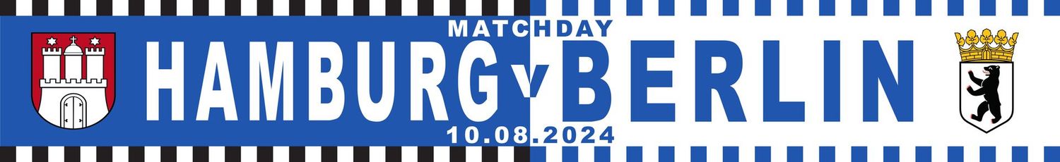 Spielschal " Hamburg-Berlin-10.8.2024 "