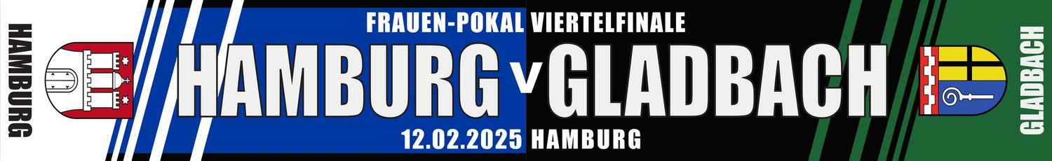 Fauen-Pokalschal " Hamburg-Gladbach 12.2.25 "