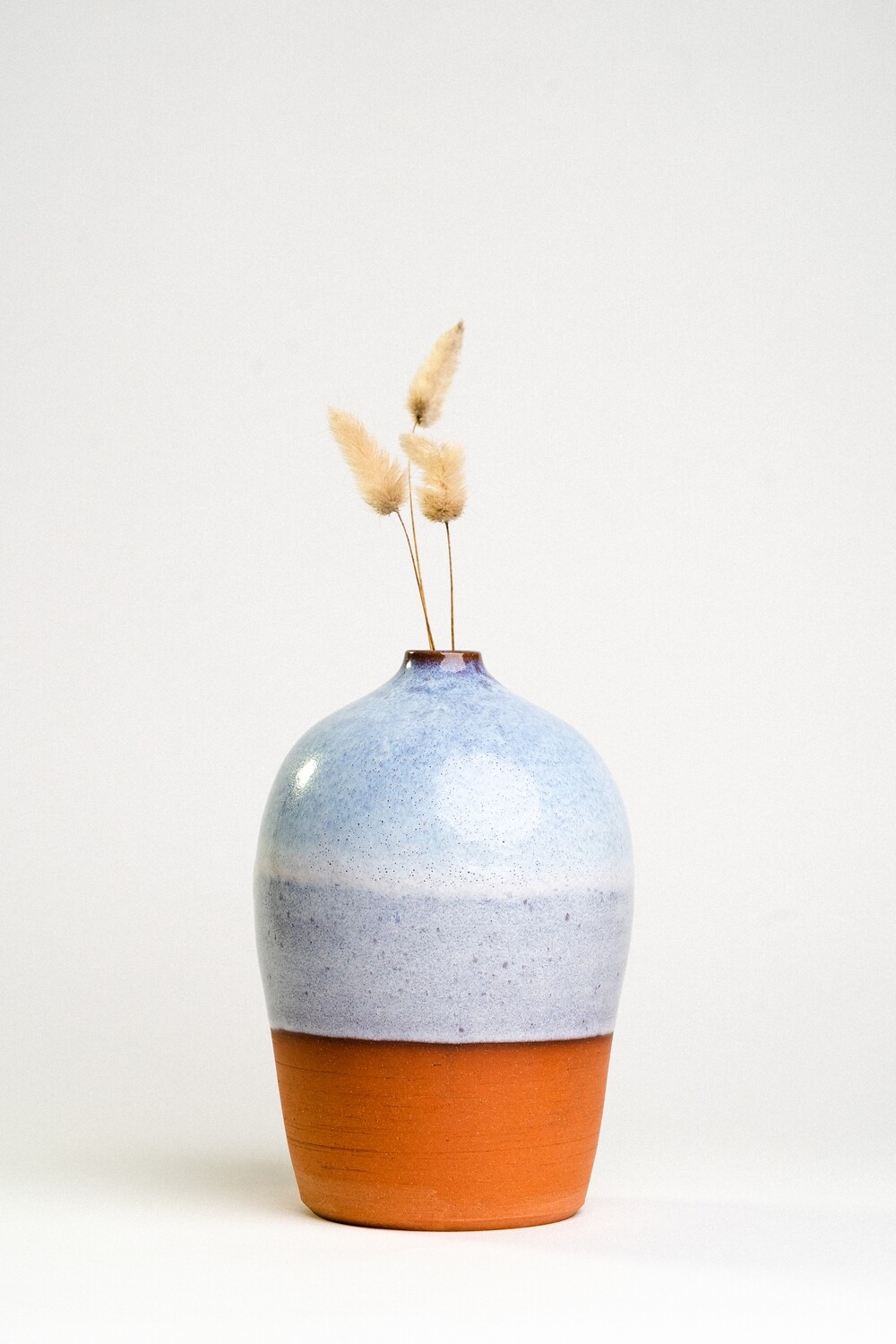 Round narrow necked vase in Fjord