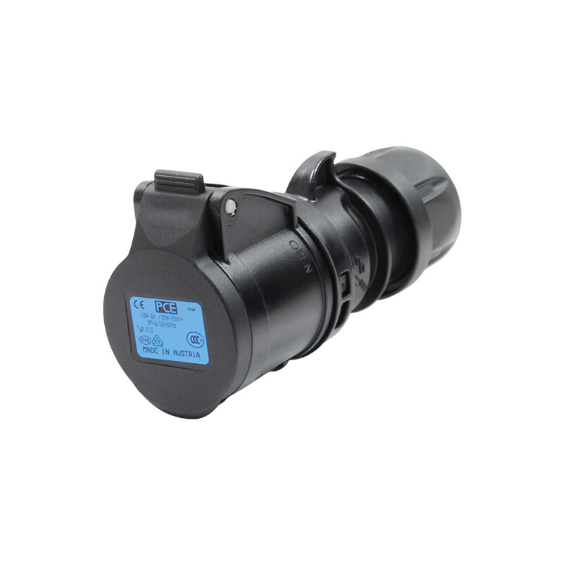 PCE 16A 230V 2P+E Plug (Midnight Black)