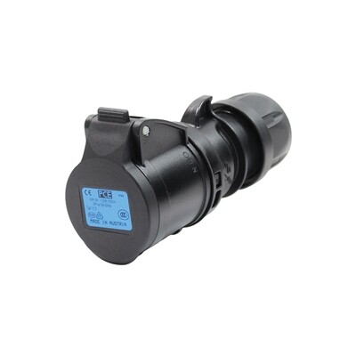 PCE 16A 230V 2P+E Plug (Midnight Black)
