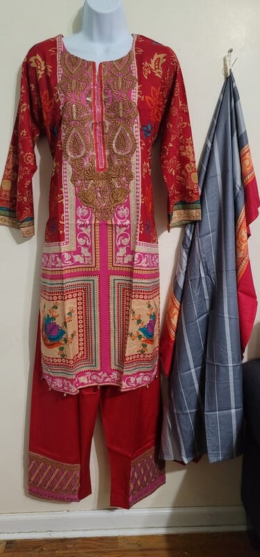 Linen Embroidered Suit