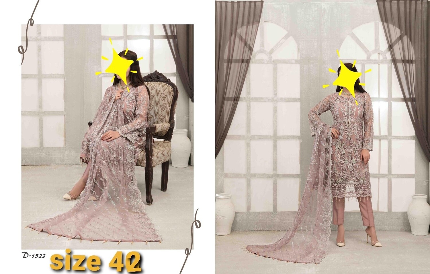 Bala chiffon fancy suits from Tawakkal Fabrics.